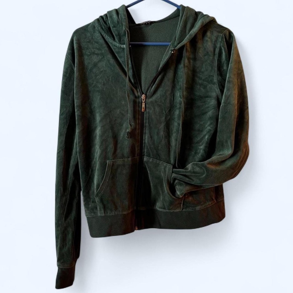 Y2K Tween Grunge 2000's Green Zip Up Hoodie Vintage Soft Emo